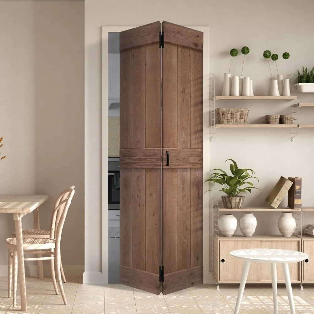 Oak Internal Unfinished Rustic Grange Solid Made-to-Measure Bi-Fold Door (124113)