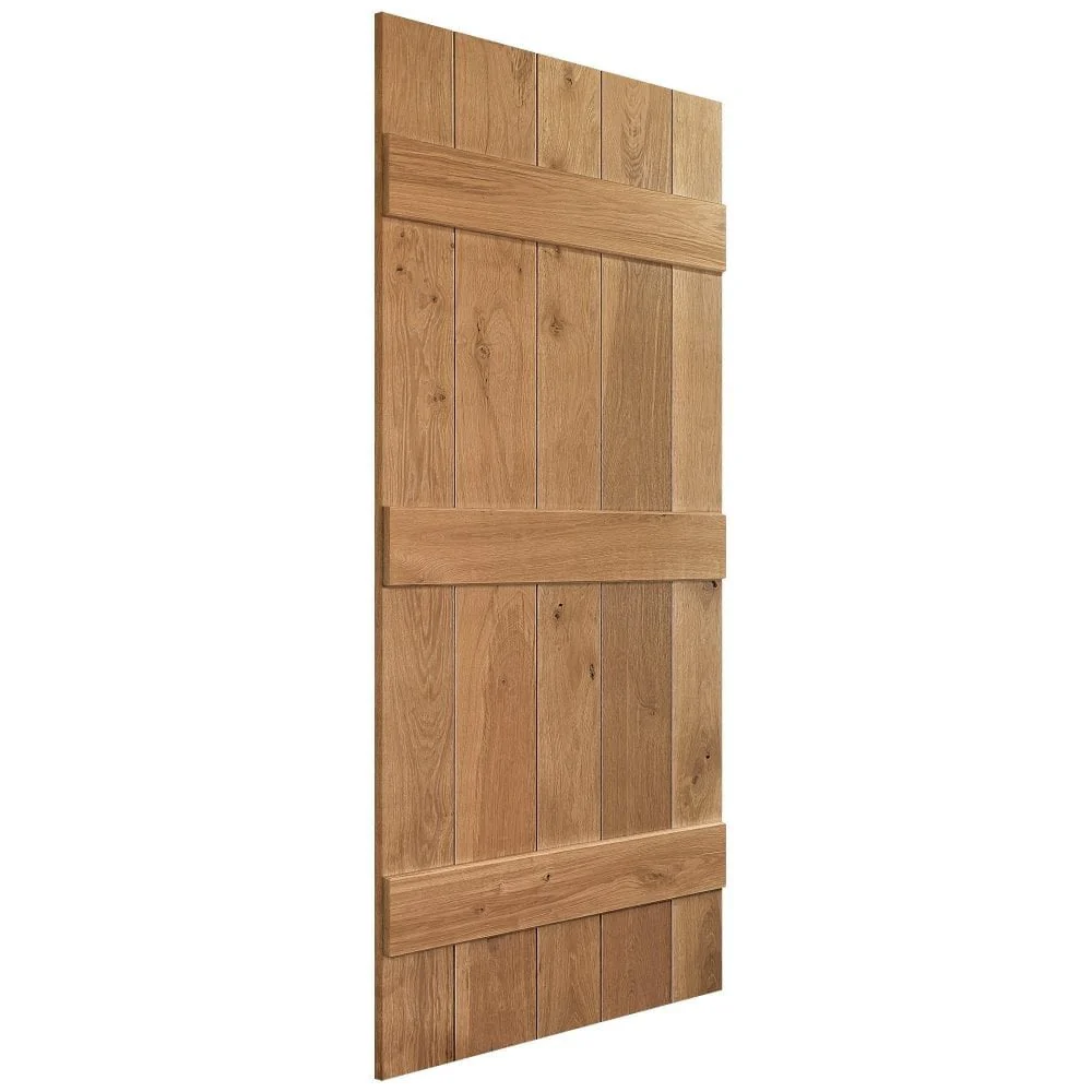 Solid Oak Internal Unfinished Rustic Grange Solid Made-to-Measure Ledged Door (124115) - Image 2