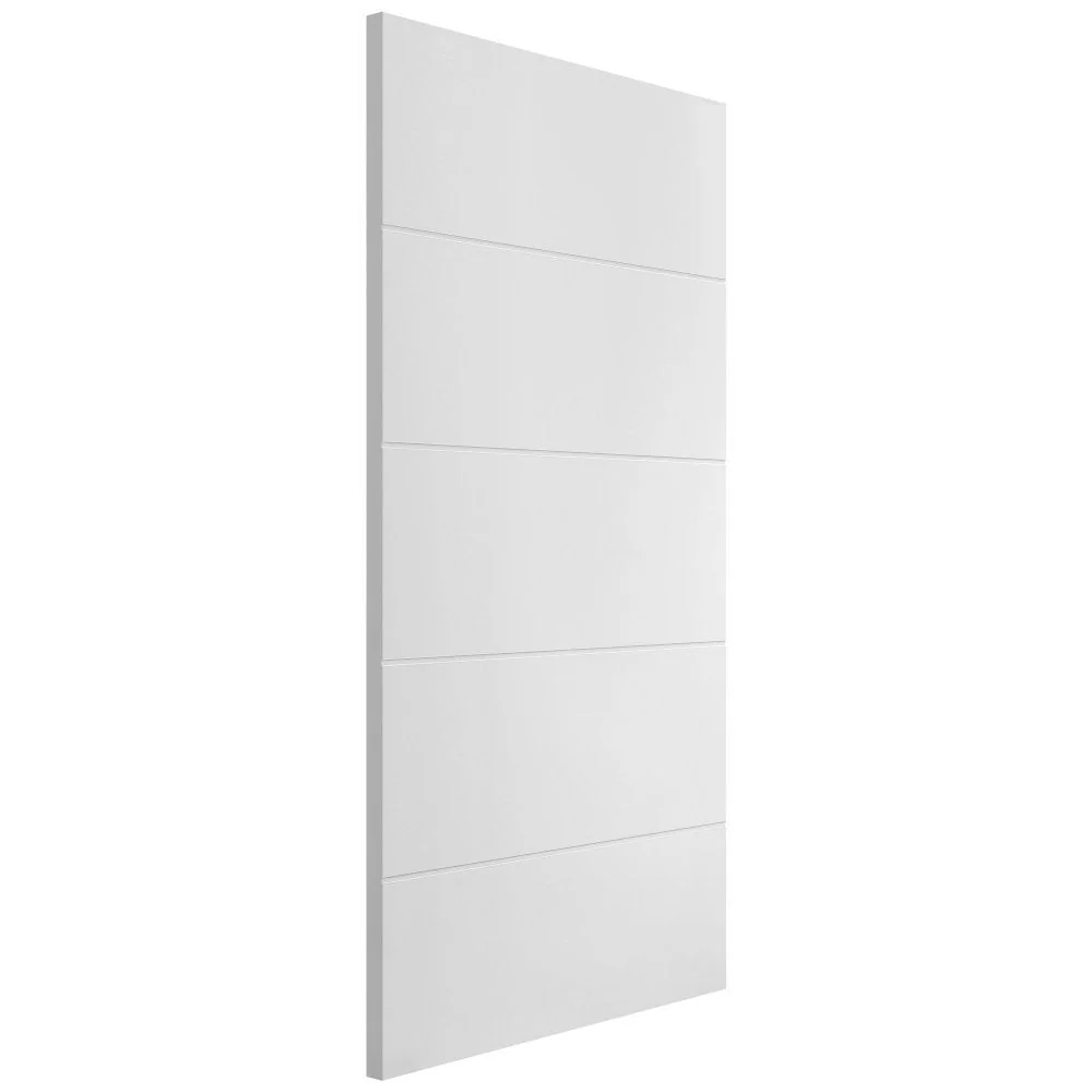 White Internal Lifestyle Moulded Smooth Horizontal 5 Panel FD30 Fire Door (124334) - Image 4