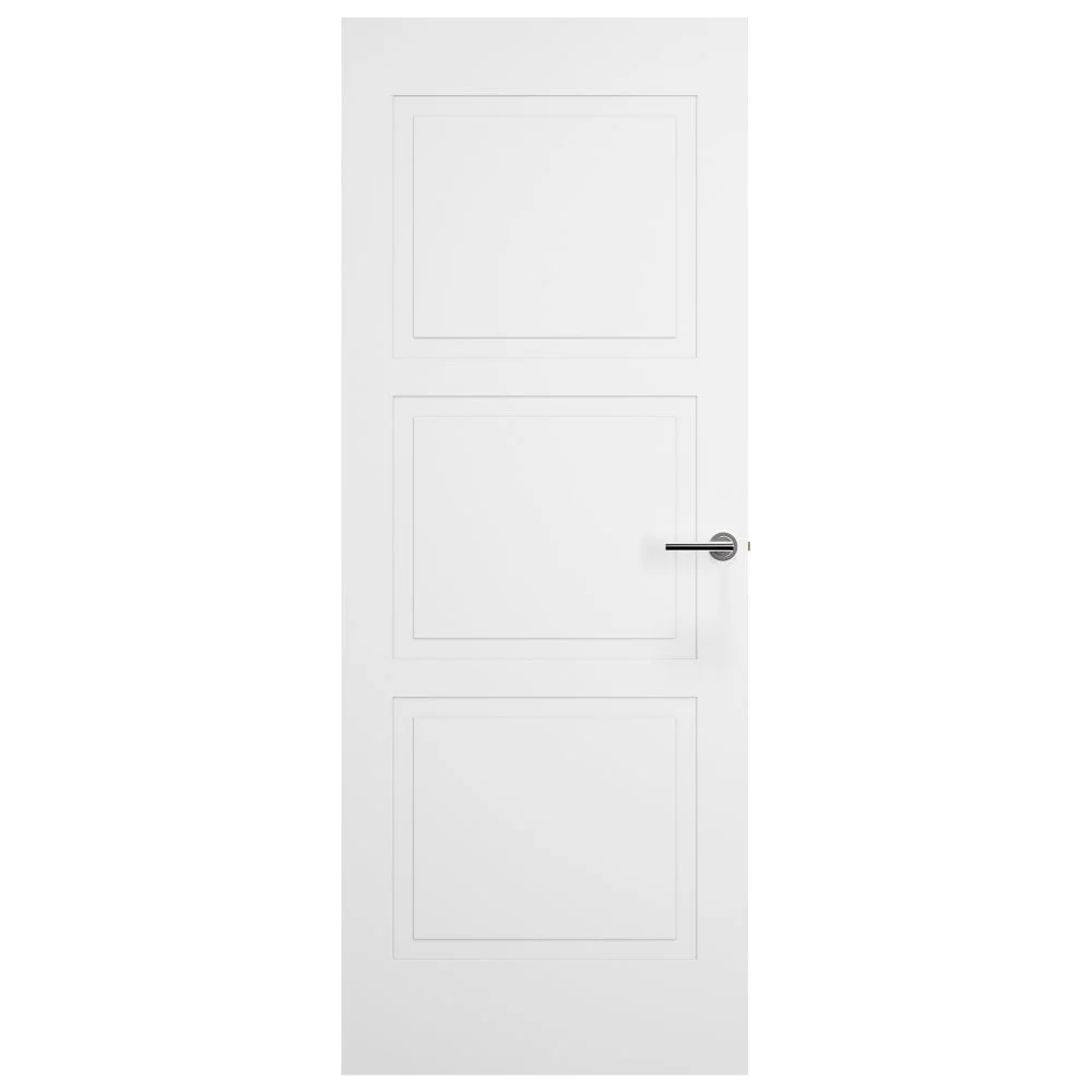 White Internal Lifestyle Moulded Smooth Shallow Groove 3 Panel Door (124299) - Image 2