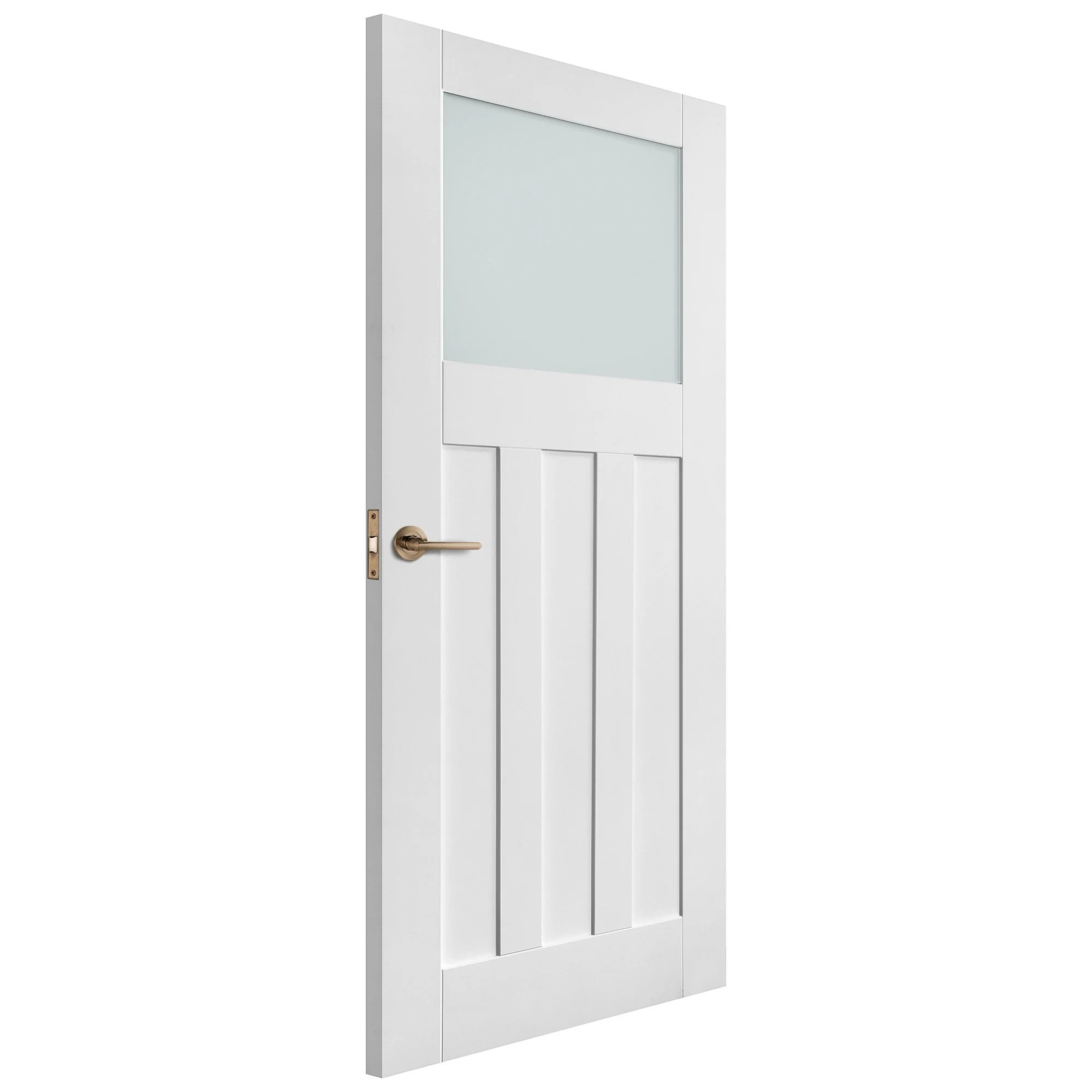 White Internal Primed 1930's DX 1 Light Obscure Glass Door (76729) - Image 2