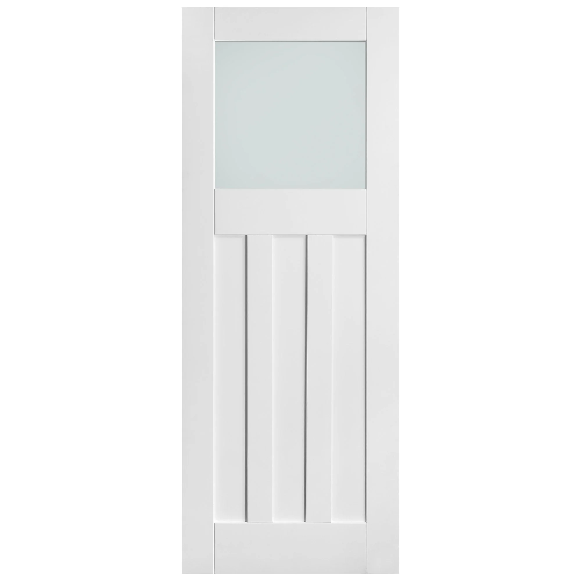 White Internal Primed 1930's DX 1 Light Obscure Glass Door (76729) - Image 3