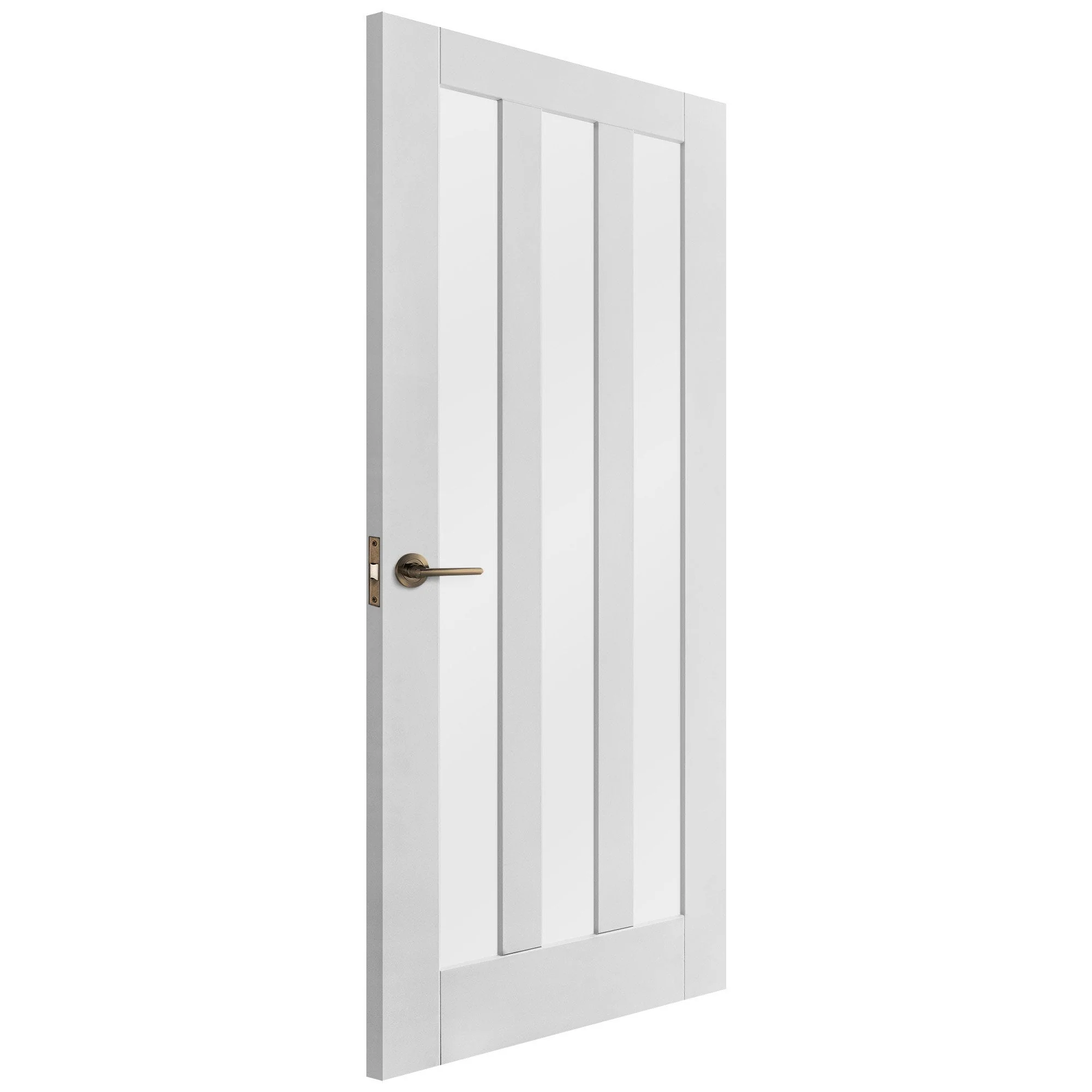 White Internal Primed Ashton 3 Light Obscure Glass Door (107987) - Image 2