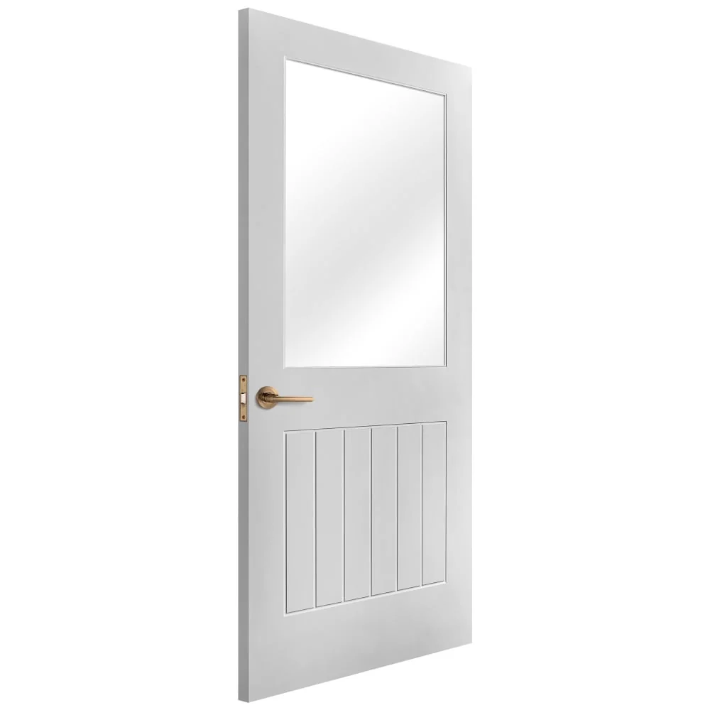 White Internal Primed Cottage 1 Light Clear Glass Door (51781) - Image 2