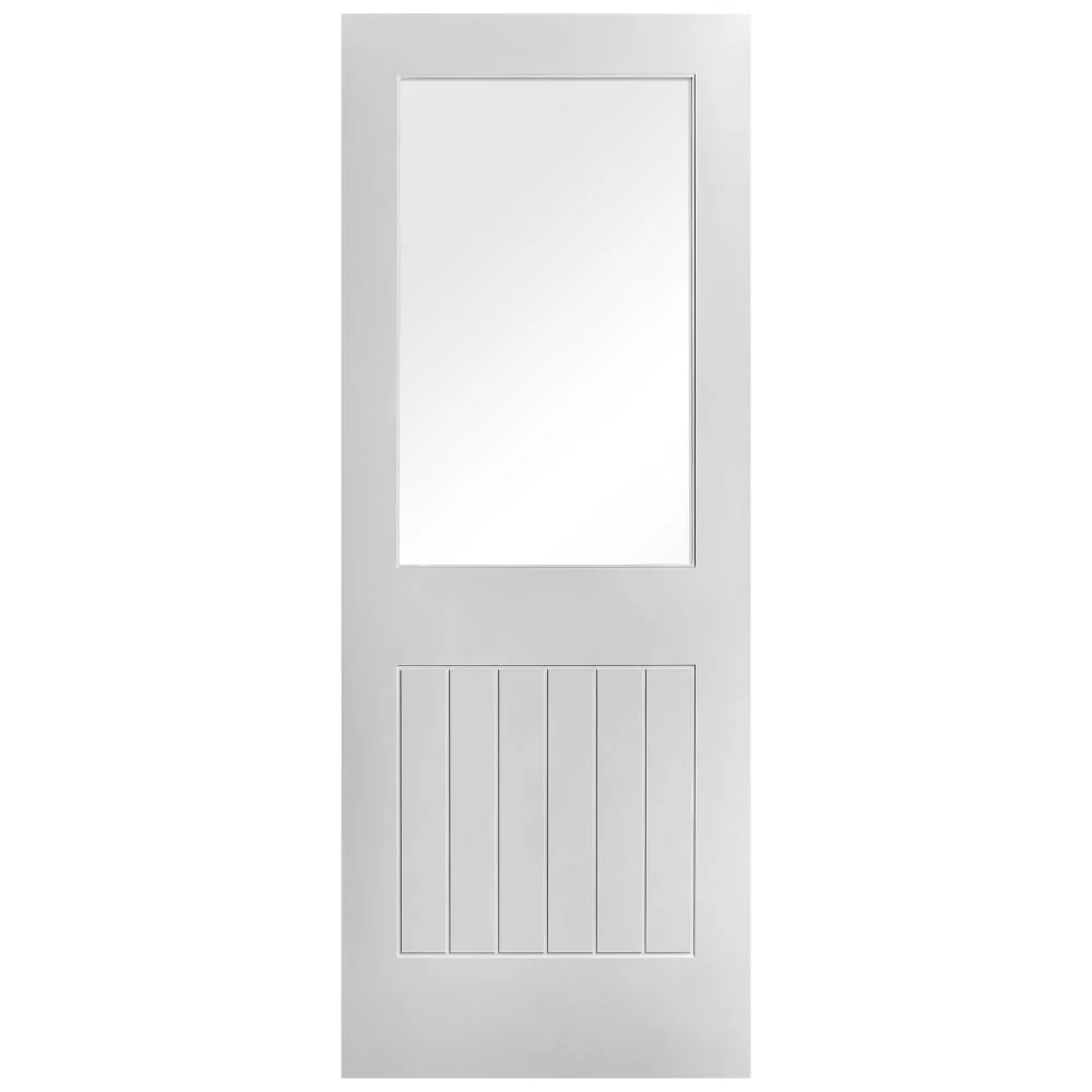 White Internal Primed Cottage 1 Light Clear Glass Door (51781) - Image 3