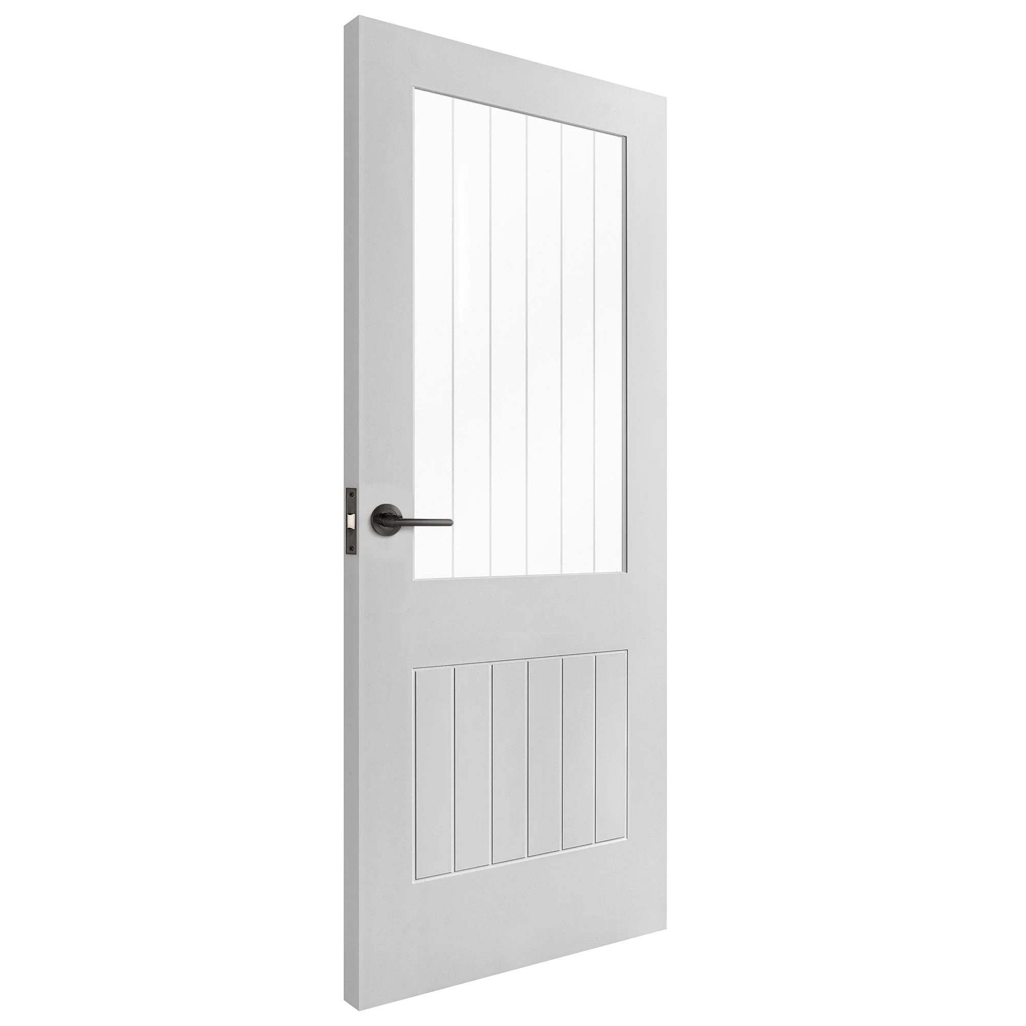 White Internal Primed Cottage 1 Light Etched Lined Clear Glass Door (87260) - Image 2