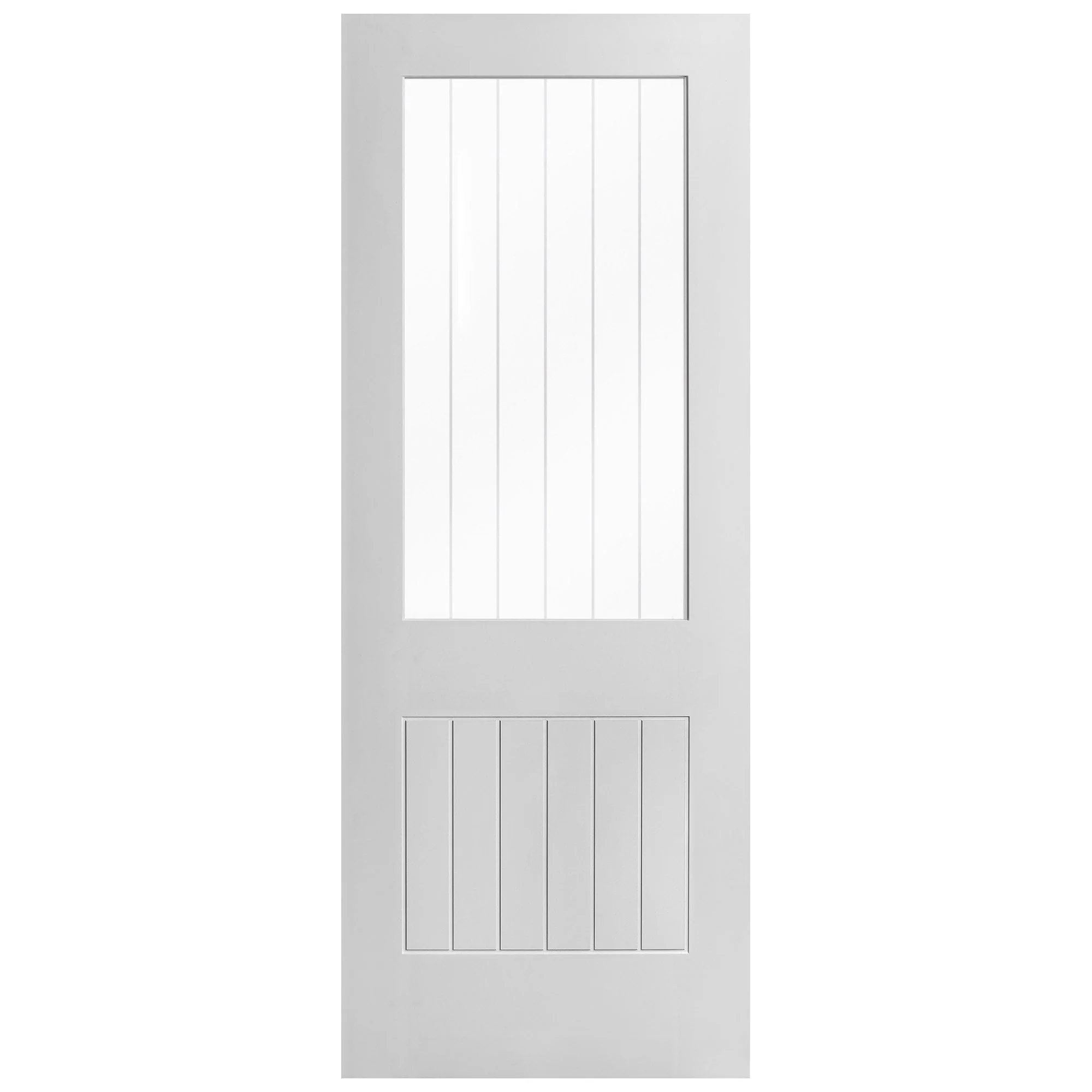 White Internal Primed Cottage 1 Light Etched Lined Clear Glass Door (87260) - Image 3
