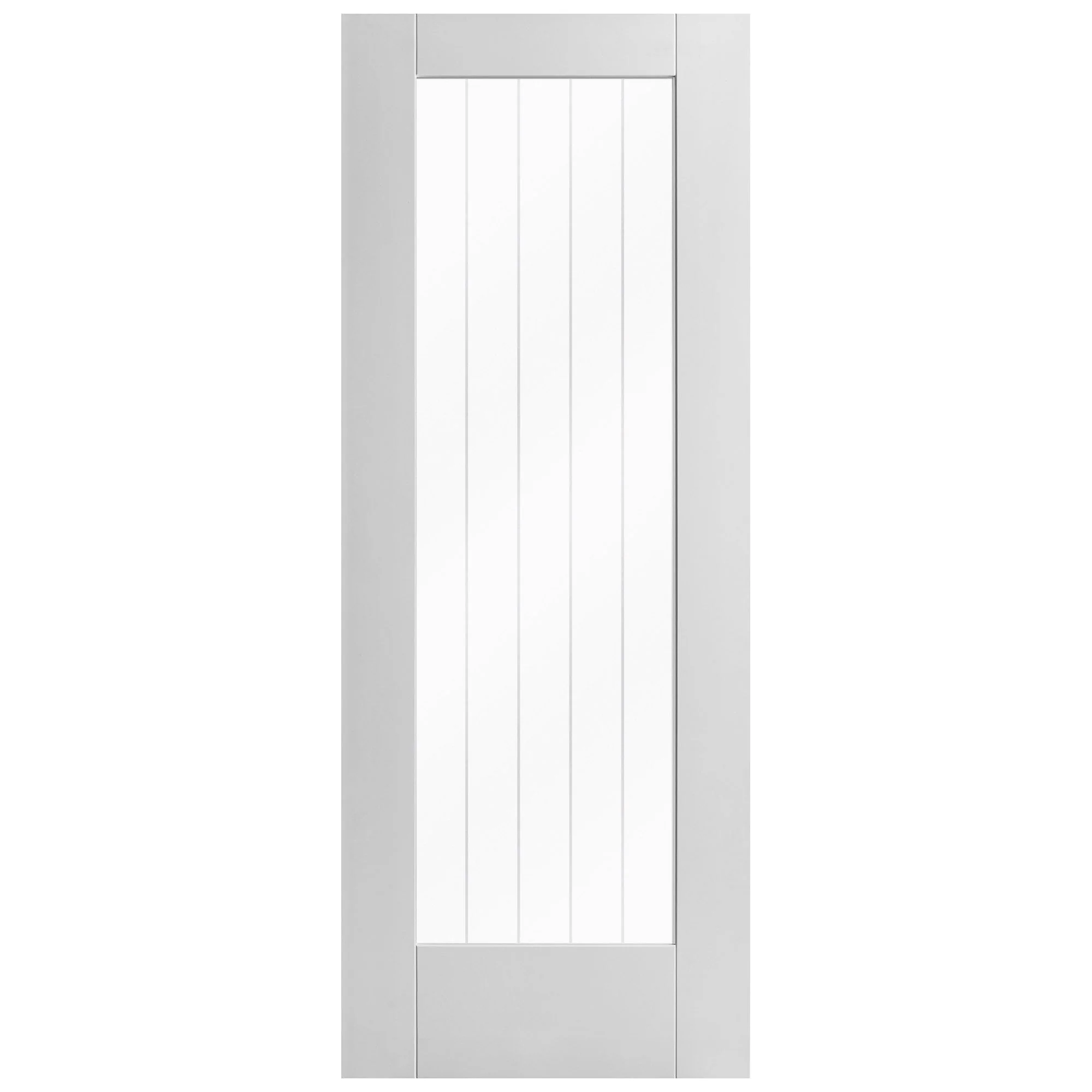 White Internal Primed Cottage 1 Light Obscure Lined Clear Glass Door (85812) - Image 3