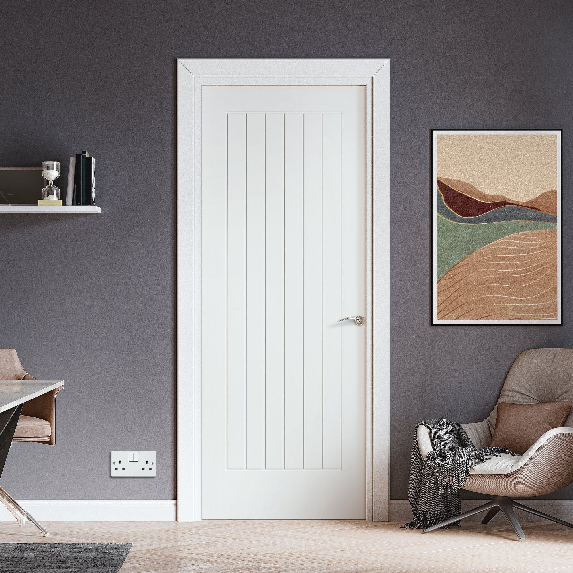 White Internal Primed Cottage FD30 Fire Door (88078)
