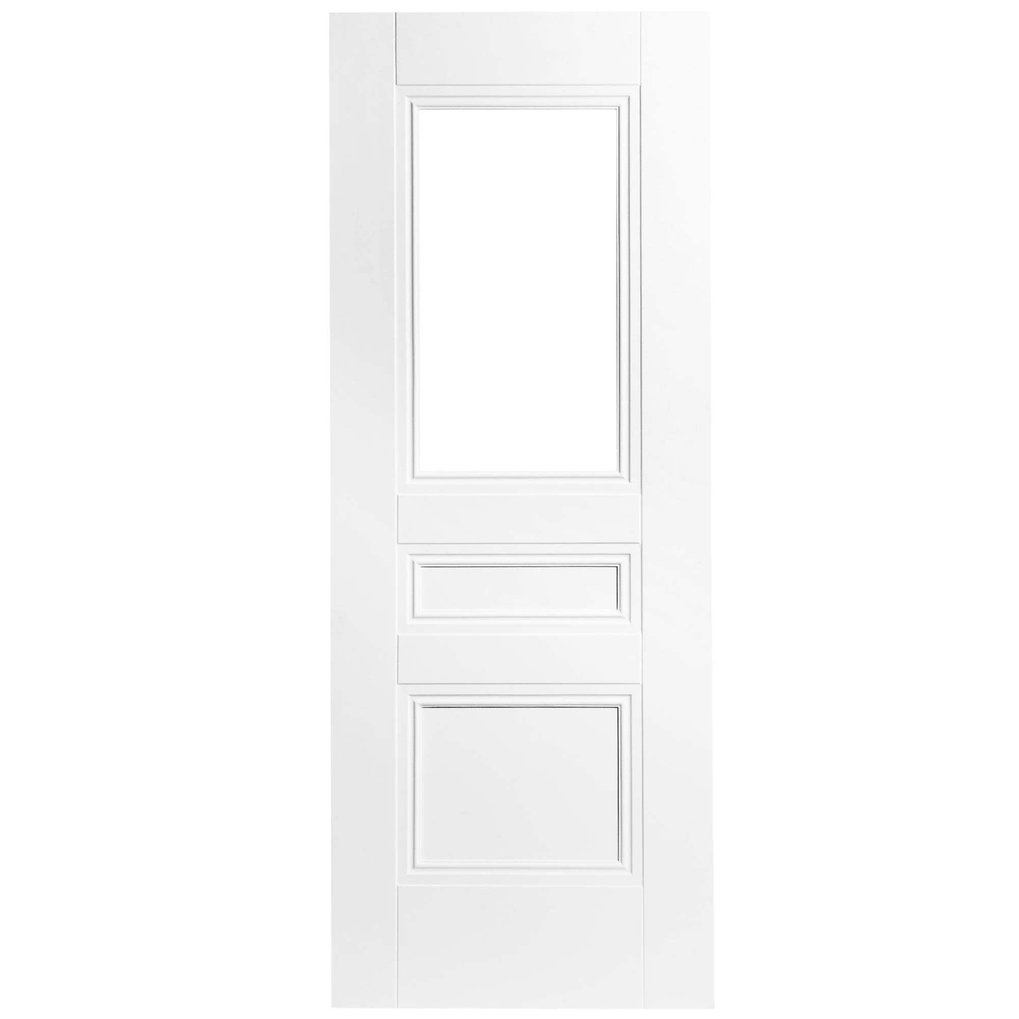 White Internal Primed Elegance Henley 2 Panel 1 Light Clear Glass Door (117398) - Image 3