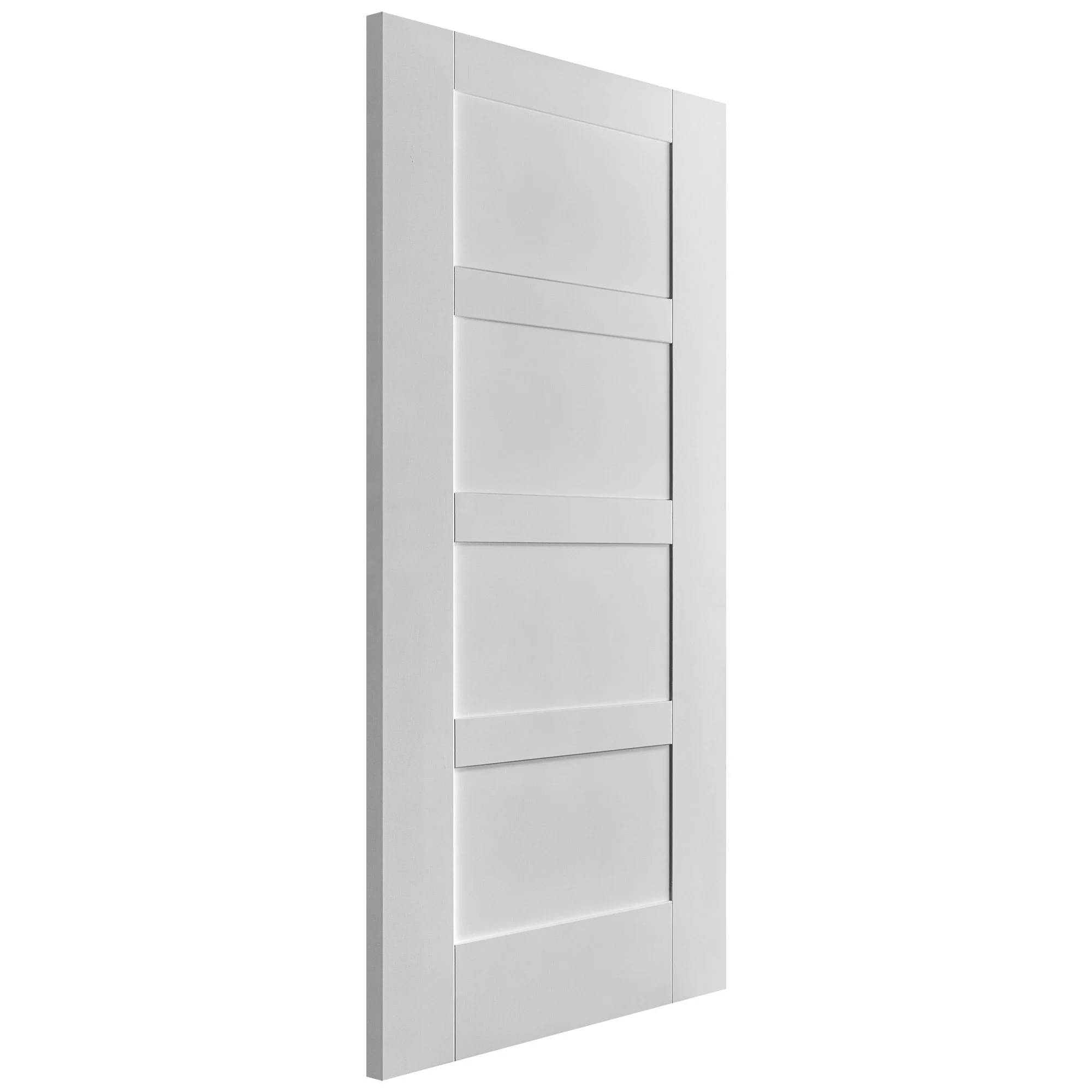 White Internal Primed Flat Shaker 4 Panel Door (51774) - Image 4