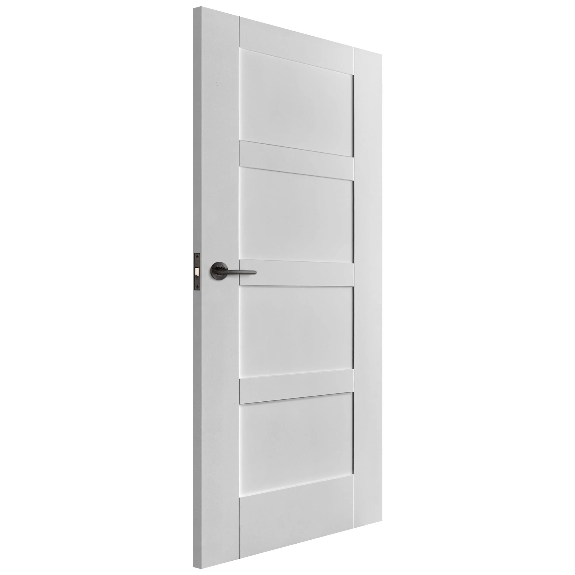 White Internal Primed Flat Shaker 4 Panel FD30 Fire Door (51775) - Image 2