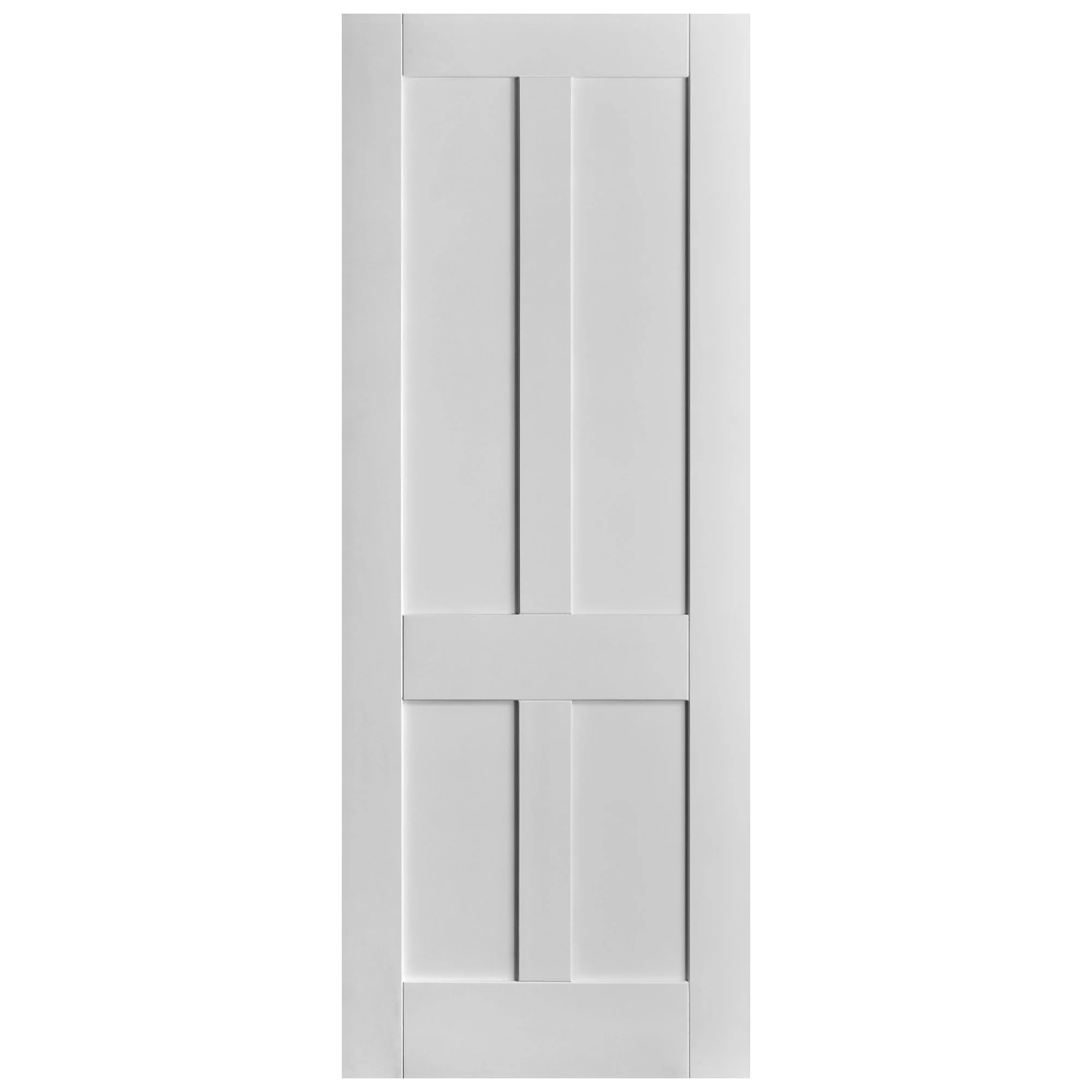 White Internal Primed Flat Victorian Shaker 4 Panel FD30 Fire Door (51786) - Image 3