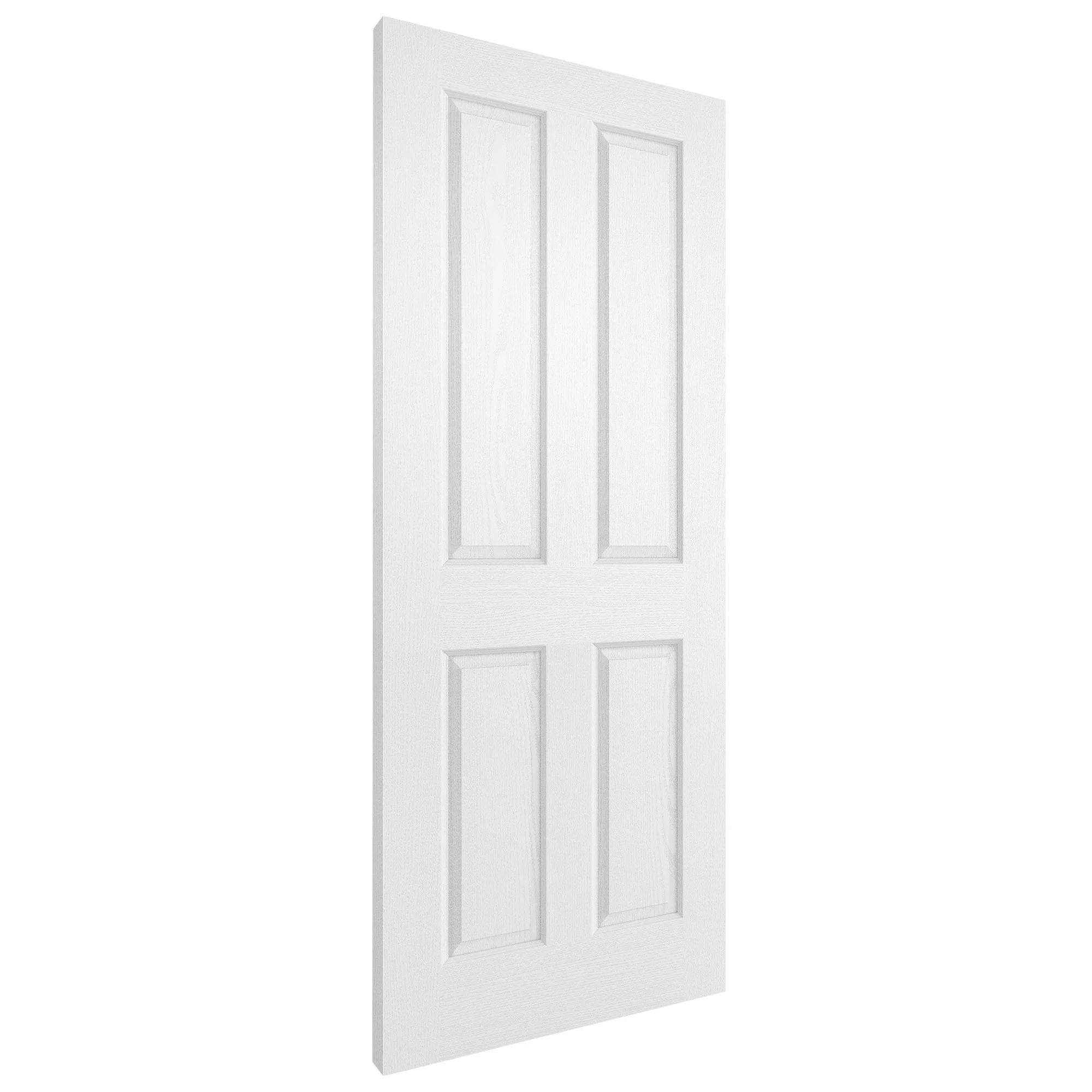 White Internal Primed Lifestyle Textured 4 Panel Square Top Door - Image 2