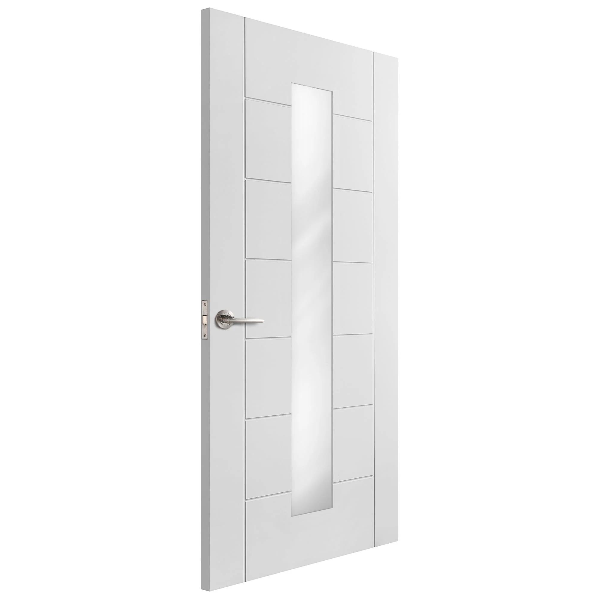 White Internal Primed Pedrena 1 Light Clear Glass Door (57566) - Image 2