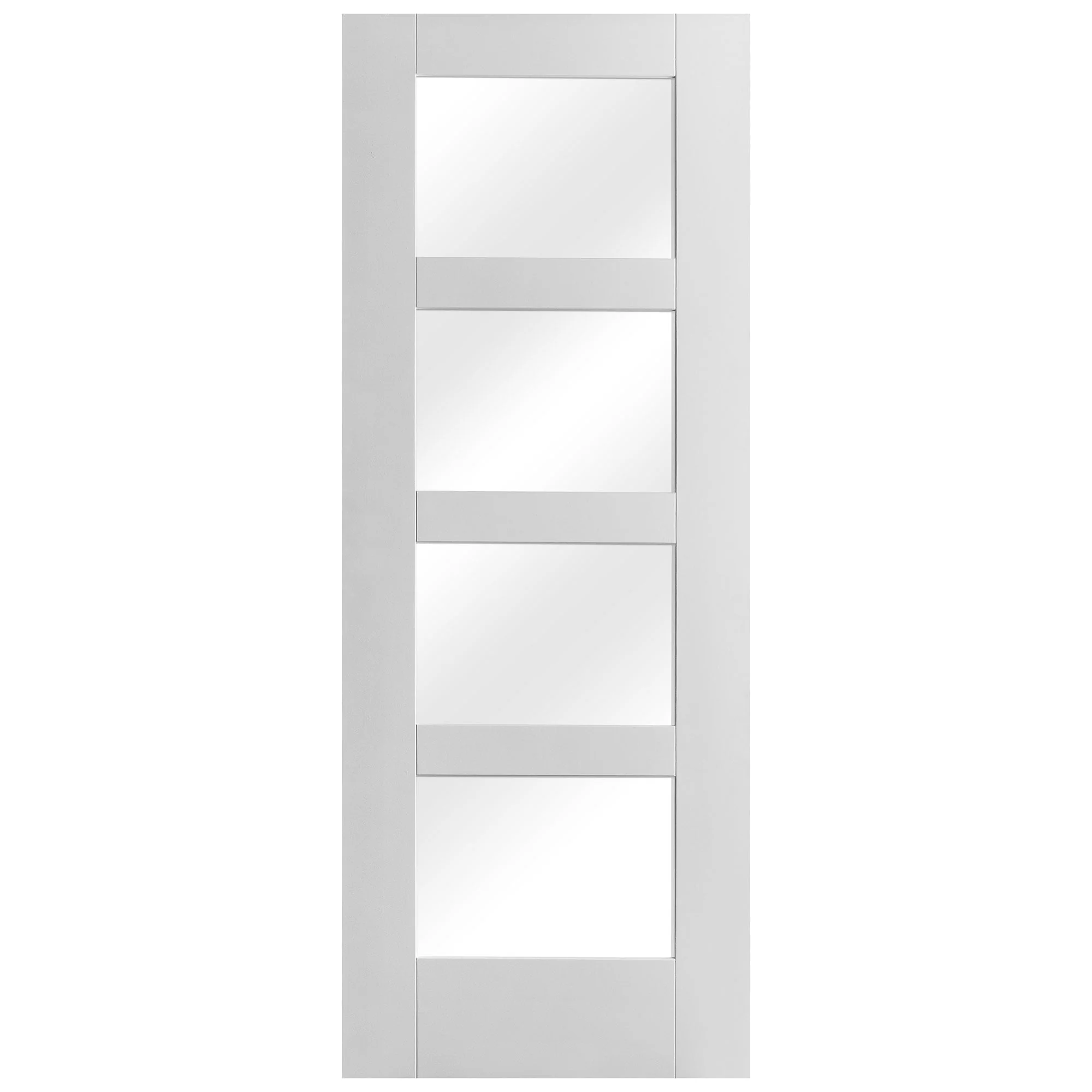 White Internal Primed Shaker 4 Light Clear Glass Door (51777) - Image 3