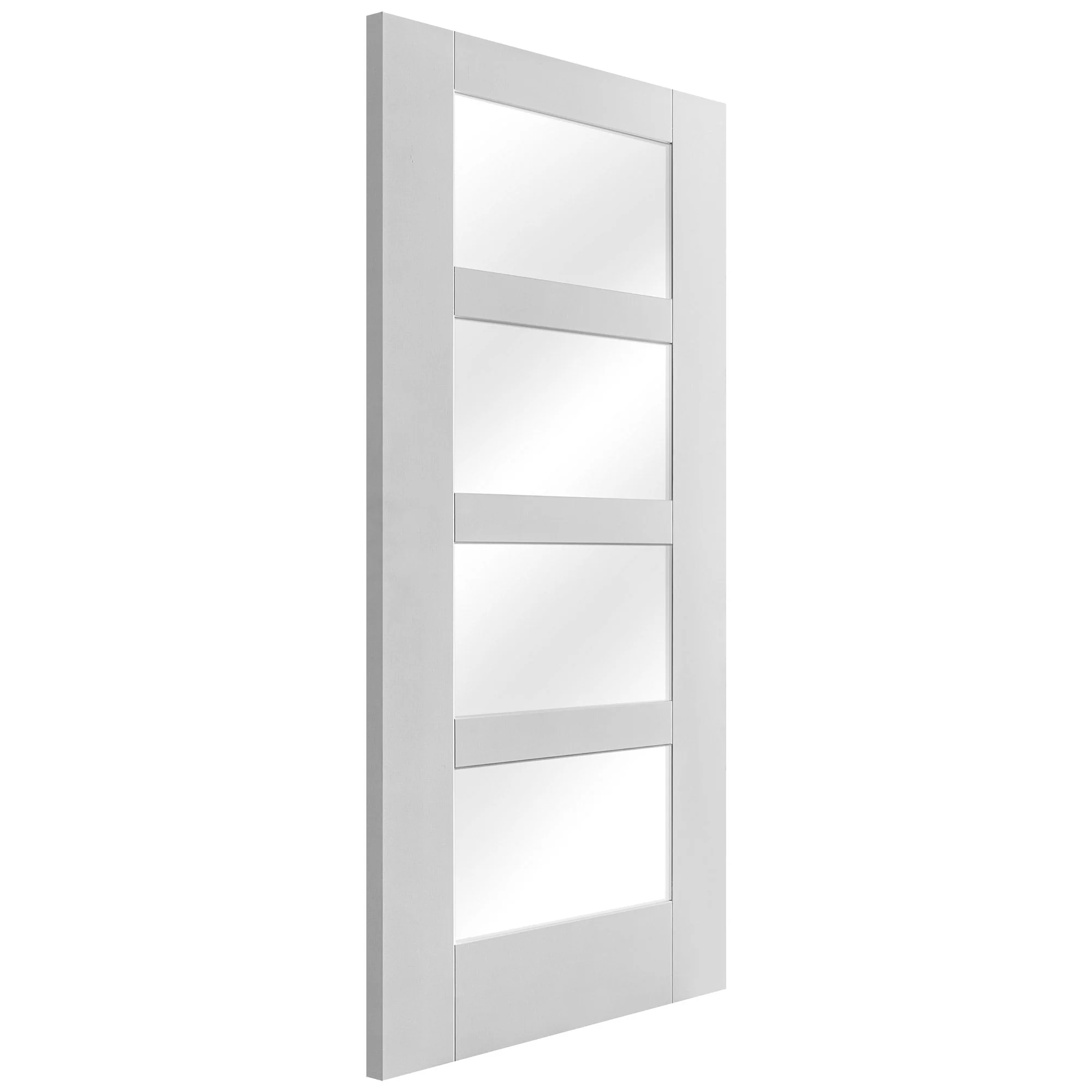 White Internal Primed Shaker 4 Light Clear Glass Door (51777) - Image 4
