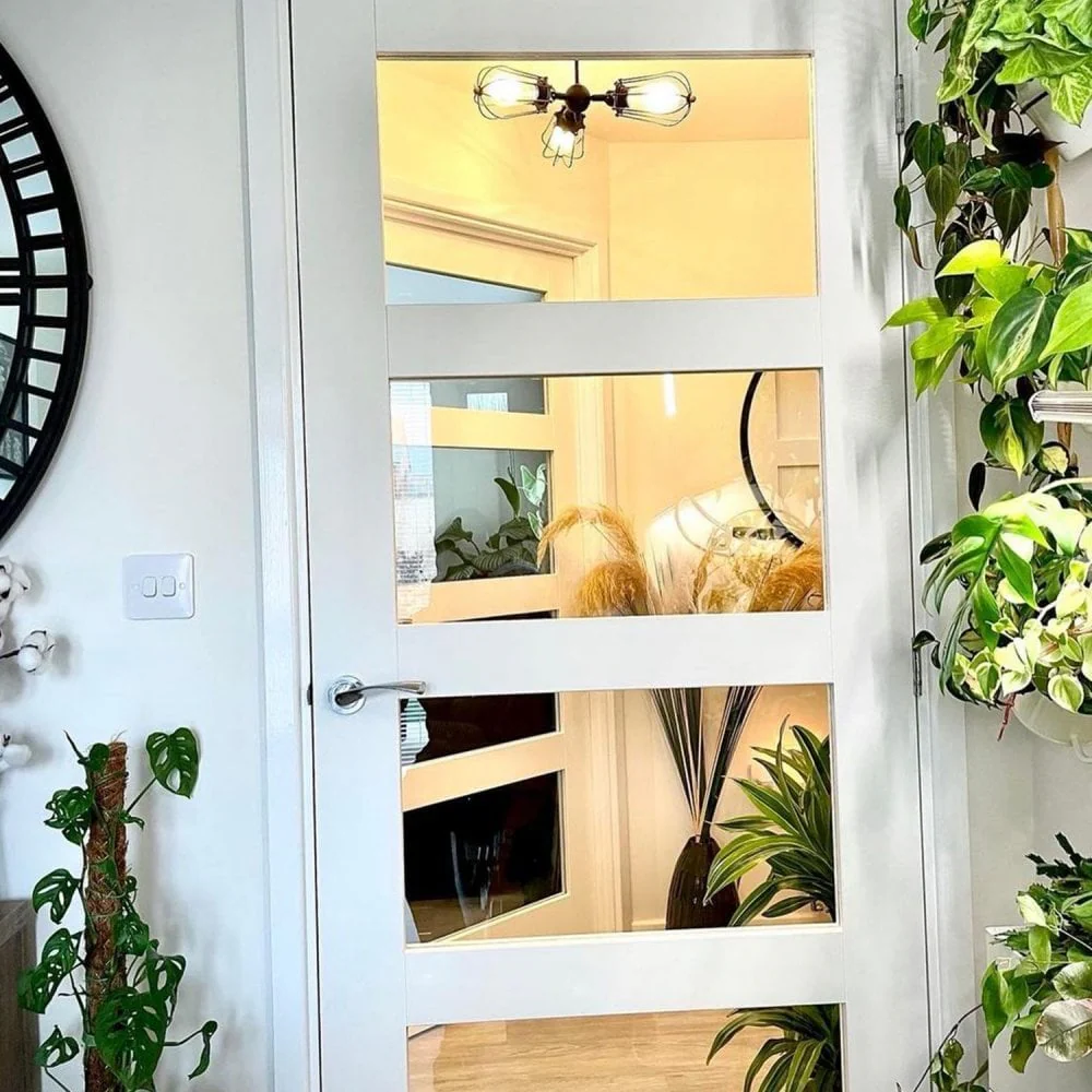 White Internal Primed Shaker 4 Light Clear Glass Door (51777) - Image 5