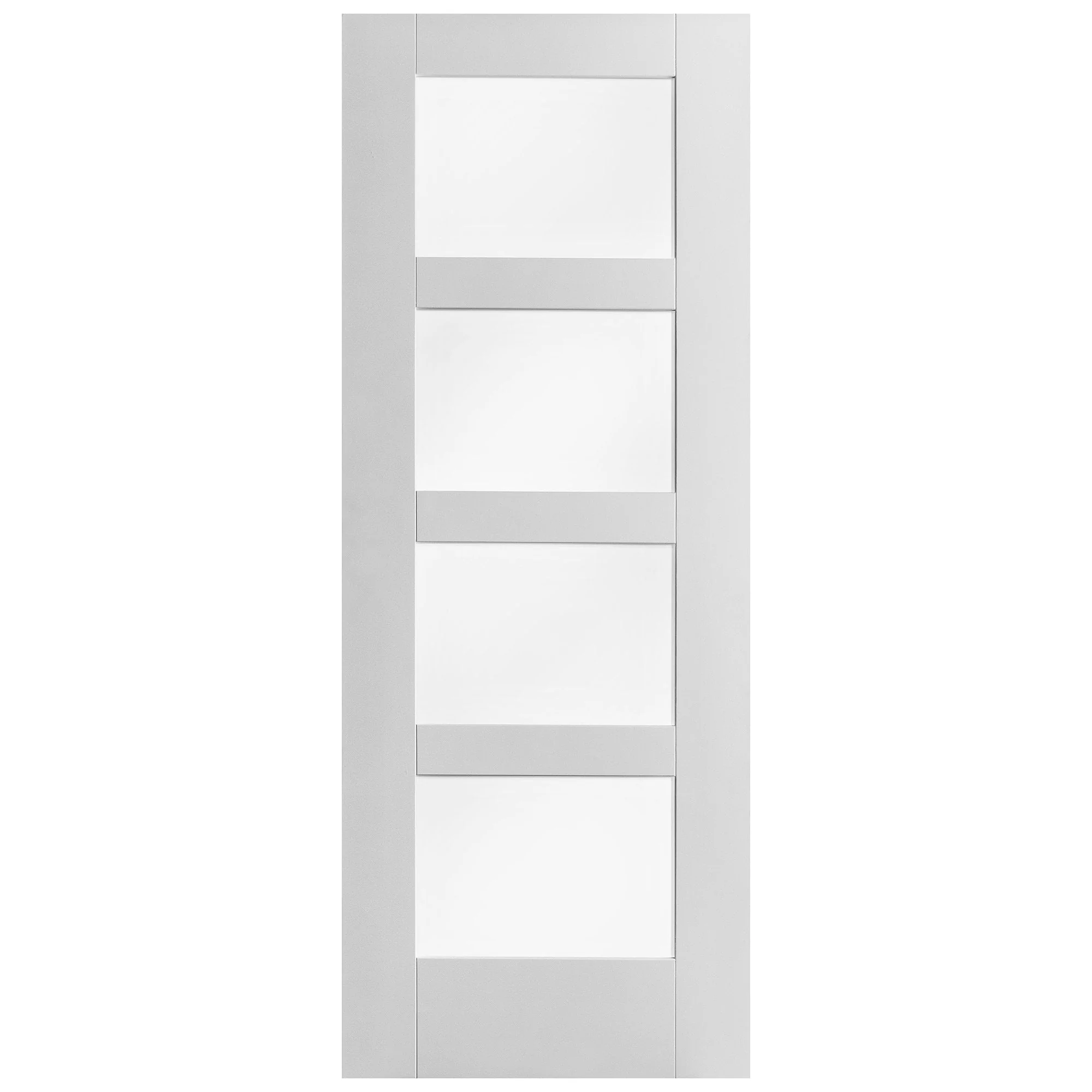 White Internal Primed Shaker 4 Light Obscure Glass Door (68158) - Image 3