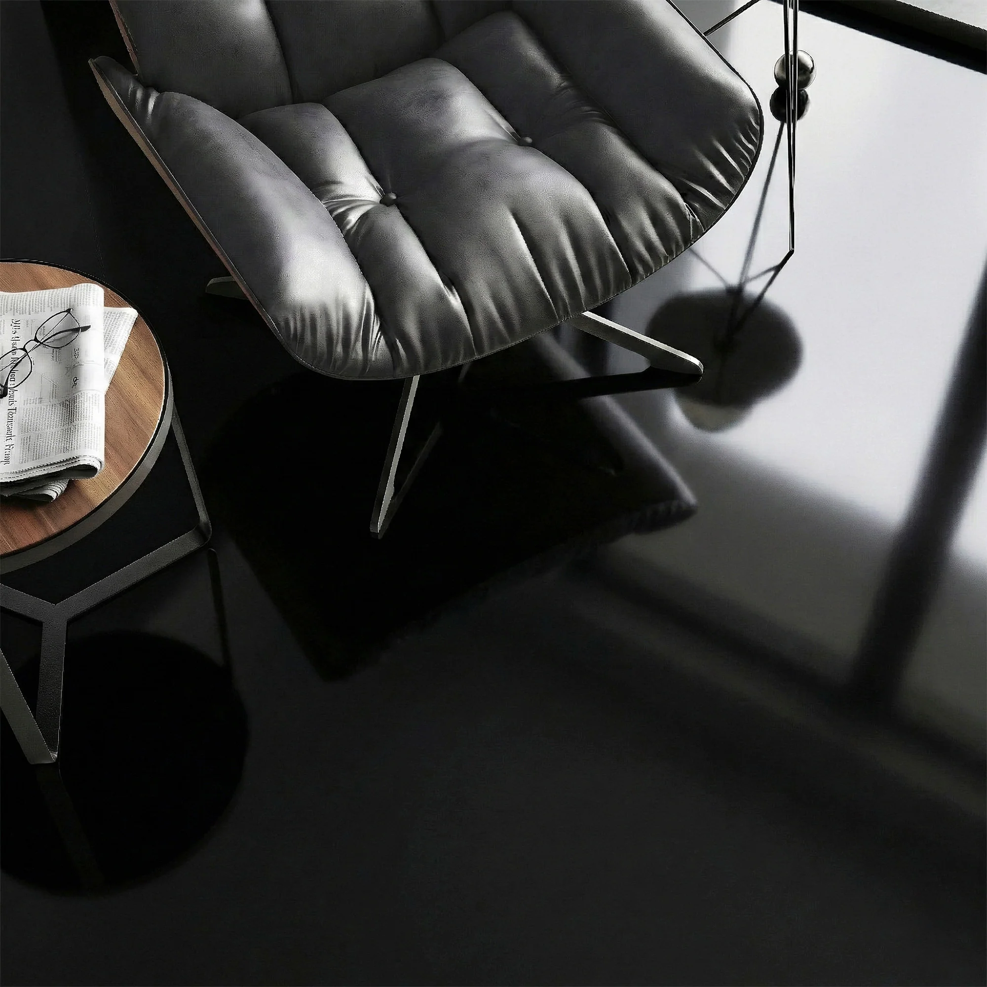 Black - Lustre Flawless 8mm High Gloss Laminate Flooring (69725) - Image 2