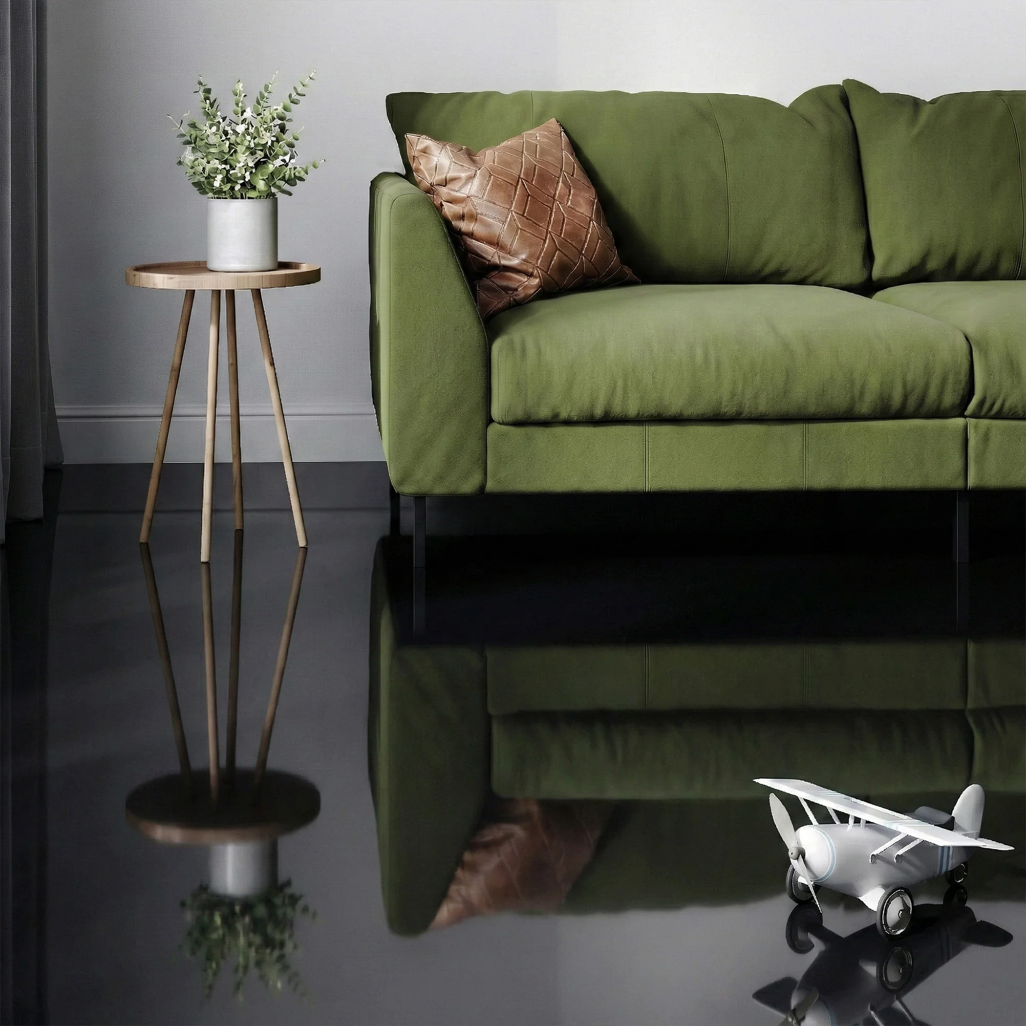 Black - Lustre Flawless 8mm High Gloss Laminate Flooring (69725) - Image 3