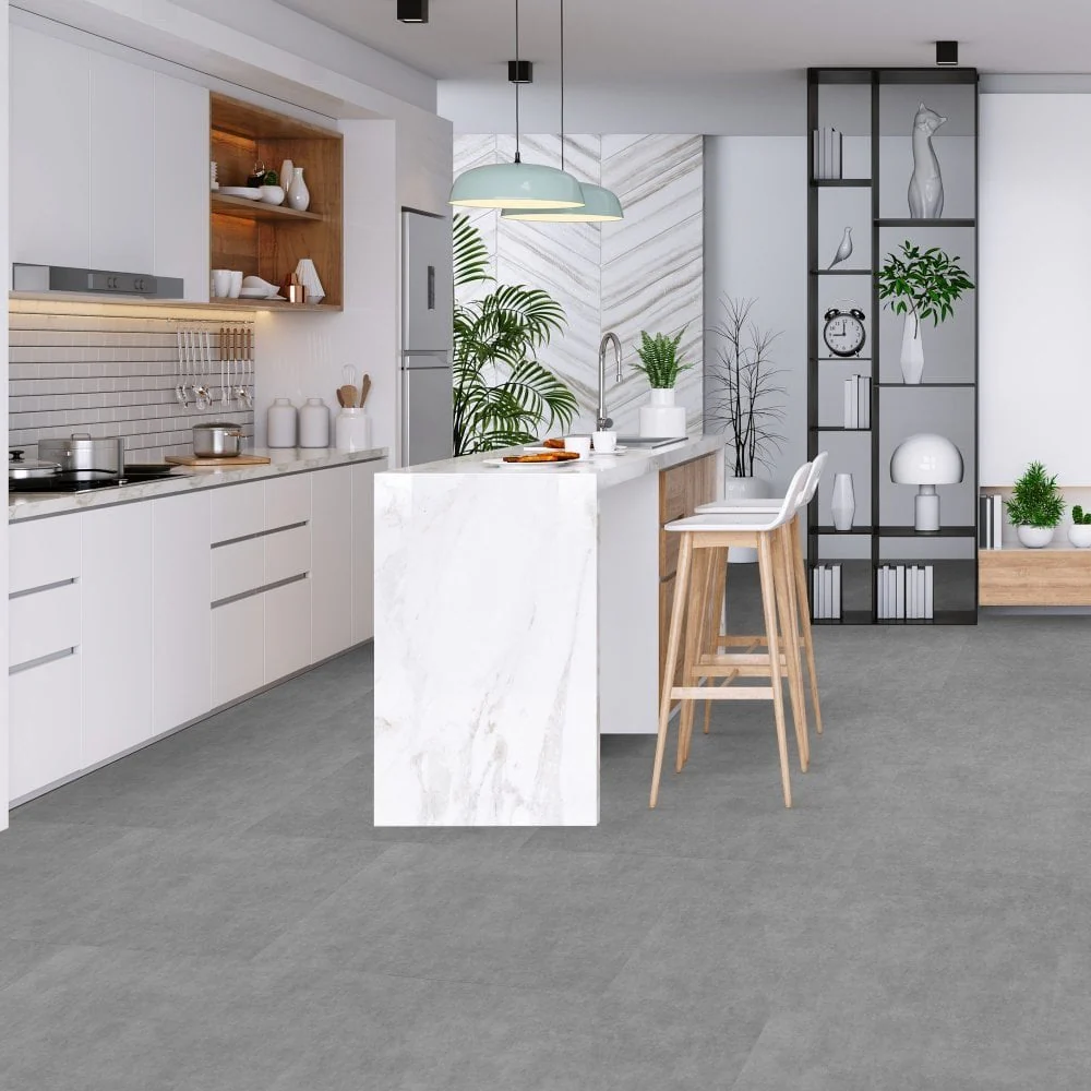 Living Plus 4.5mm/0.3mm Arles Stone Tile Vinyl Sample - SKU-254593 - 46945-CLICK