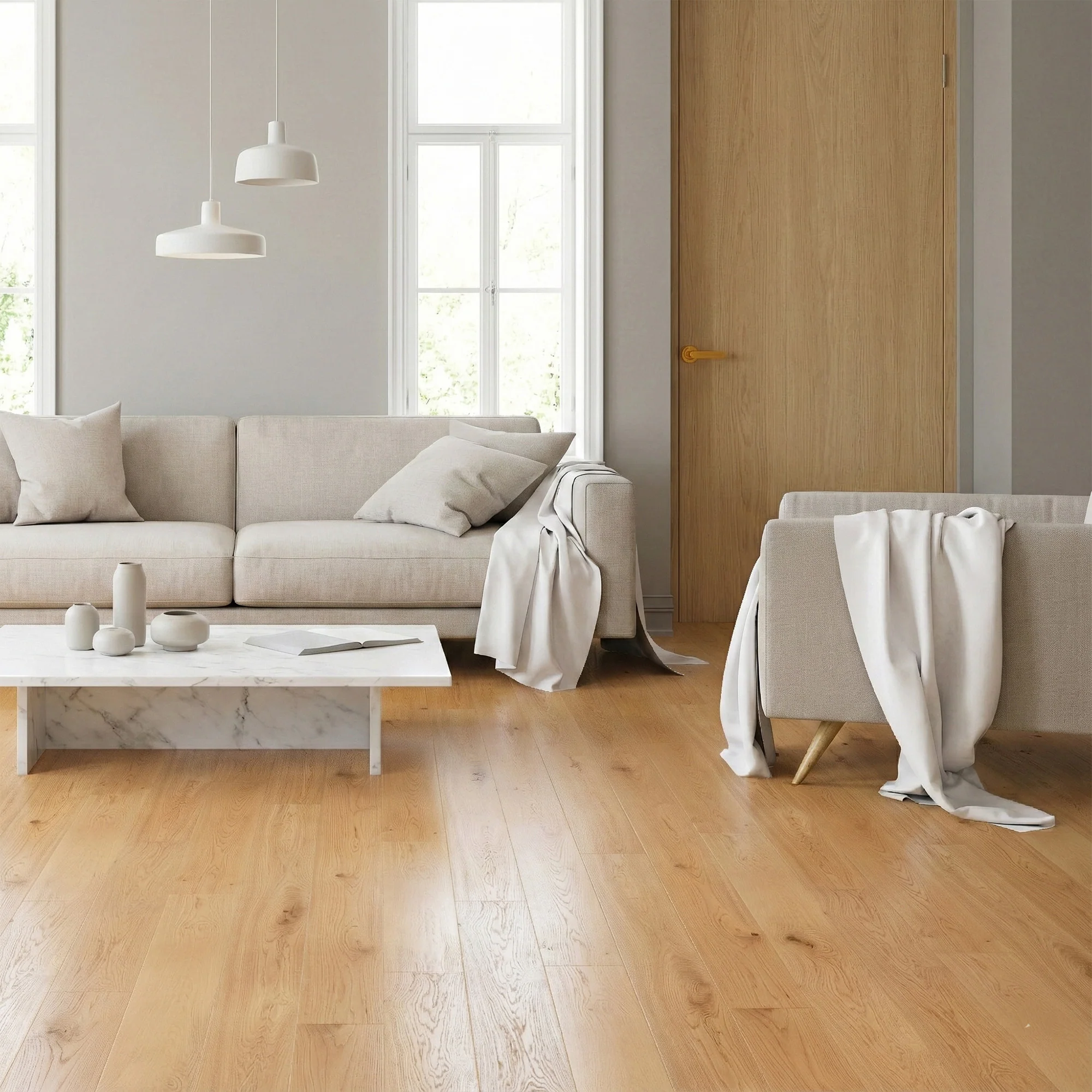 Natural Oak - 14mm UV Lacquered Sample (LIBEO14x125) - Image 2