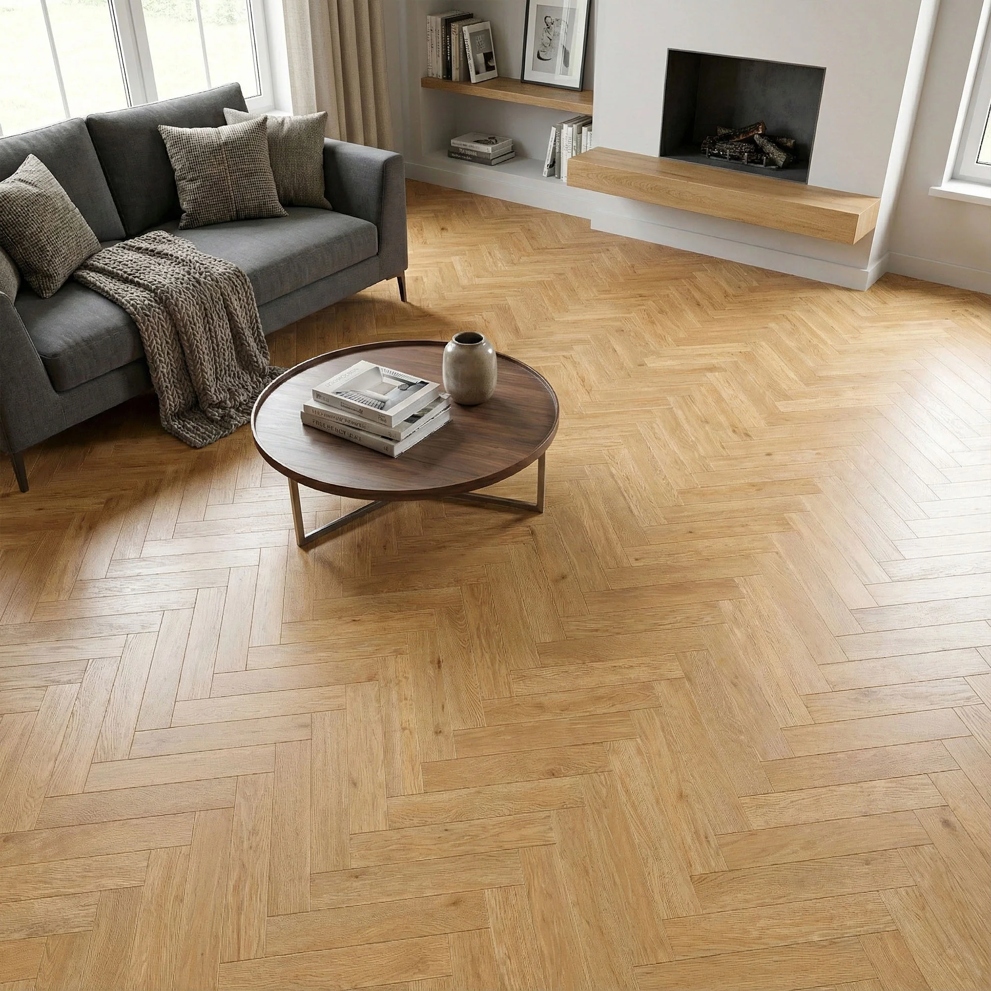 Washed Oak - 14mm UV Lacquered Sample (LIBHB14x90WAS) - Image 2