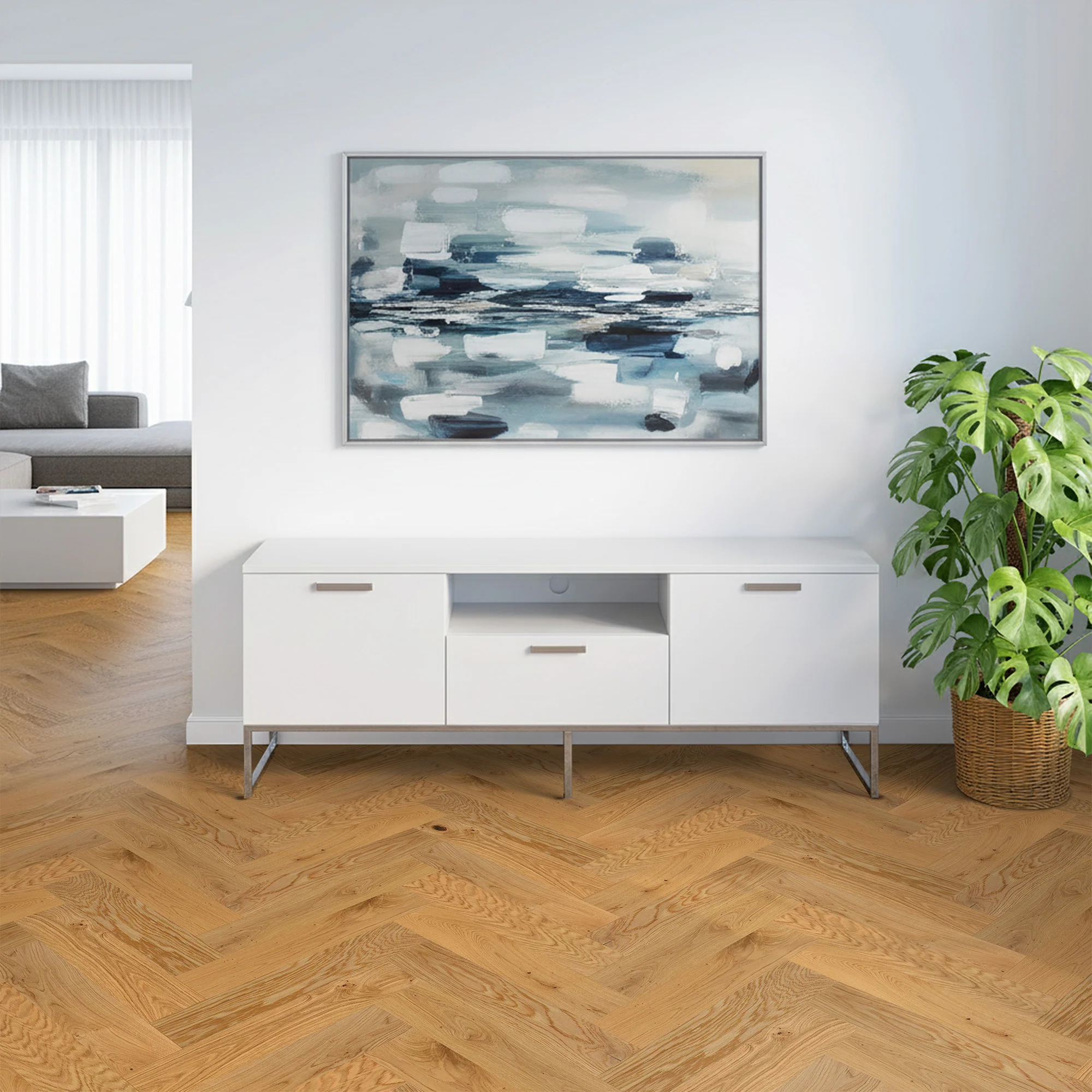 Natural Oak - 18mm UV Lacquered Sample (LIBHB14x125NAT) - Image 2