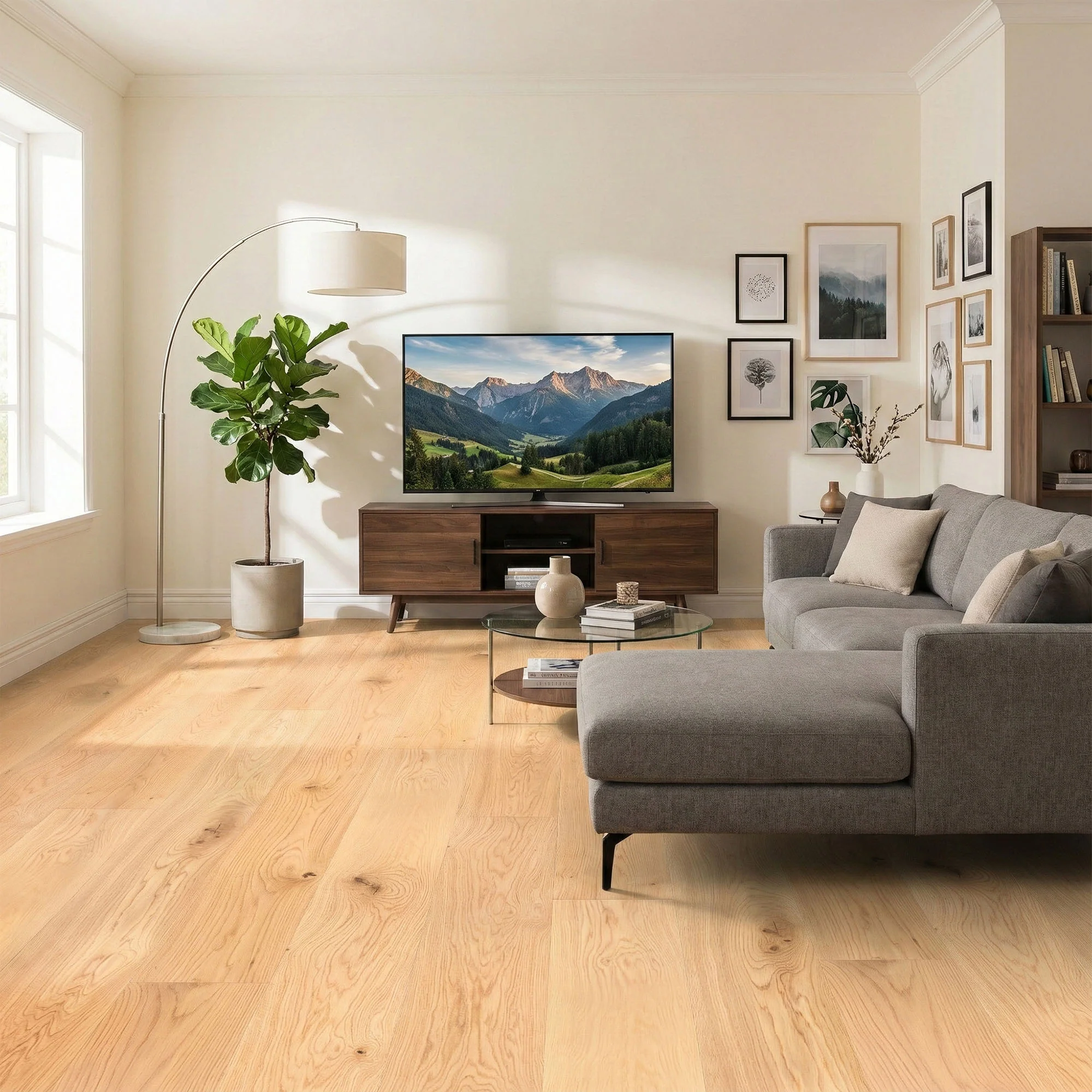 Natural Oak - 18mm UV Lacquered Sample (LIBSOHB18x90NAT2) - Image 2