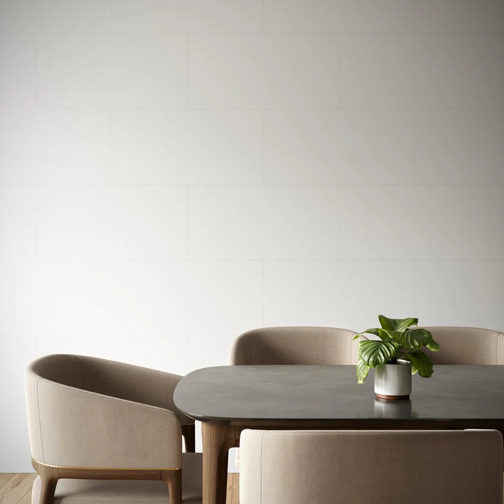 White - Lustre Stone 800 x 400mm Waterproof Wall Panelling (122537) - Image 3