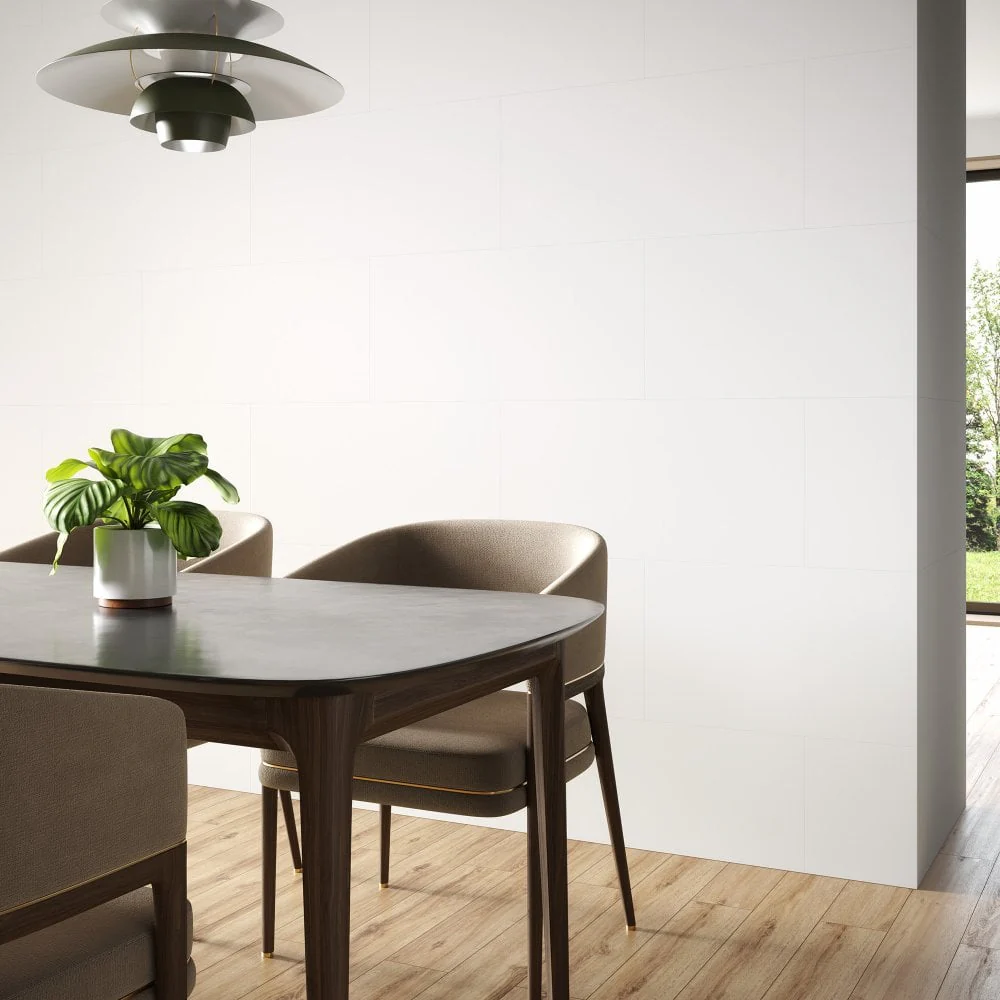 White - Lustre Stone 800 x 400mm Waterproof Wall Panelling (122537) - Image 4