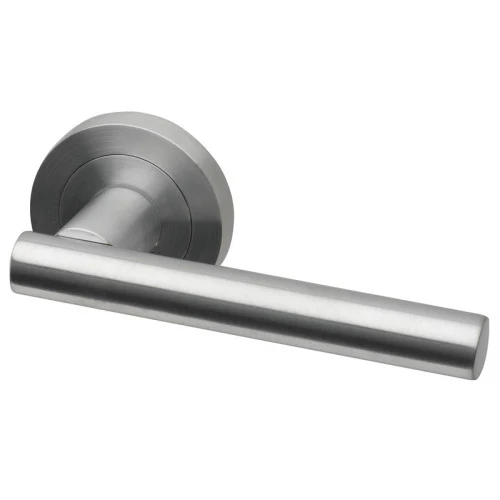 Lynx Lever On Round Rose, Satin Chrome (LYN.09.SC)