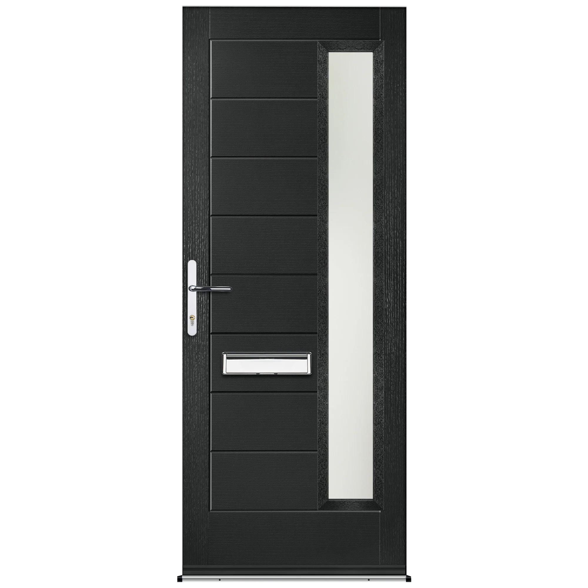 Minera Black Pre-Hung Obscure Satin Glass Composite Front Door Set - Image 2