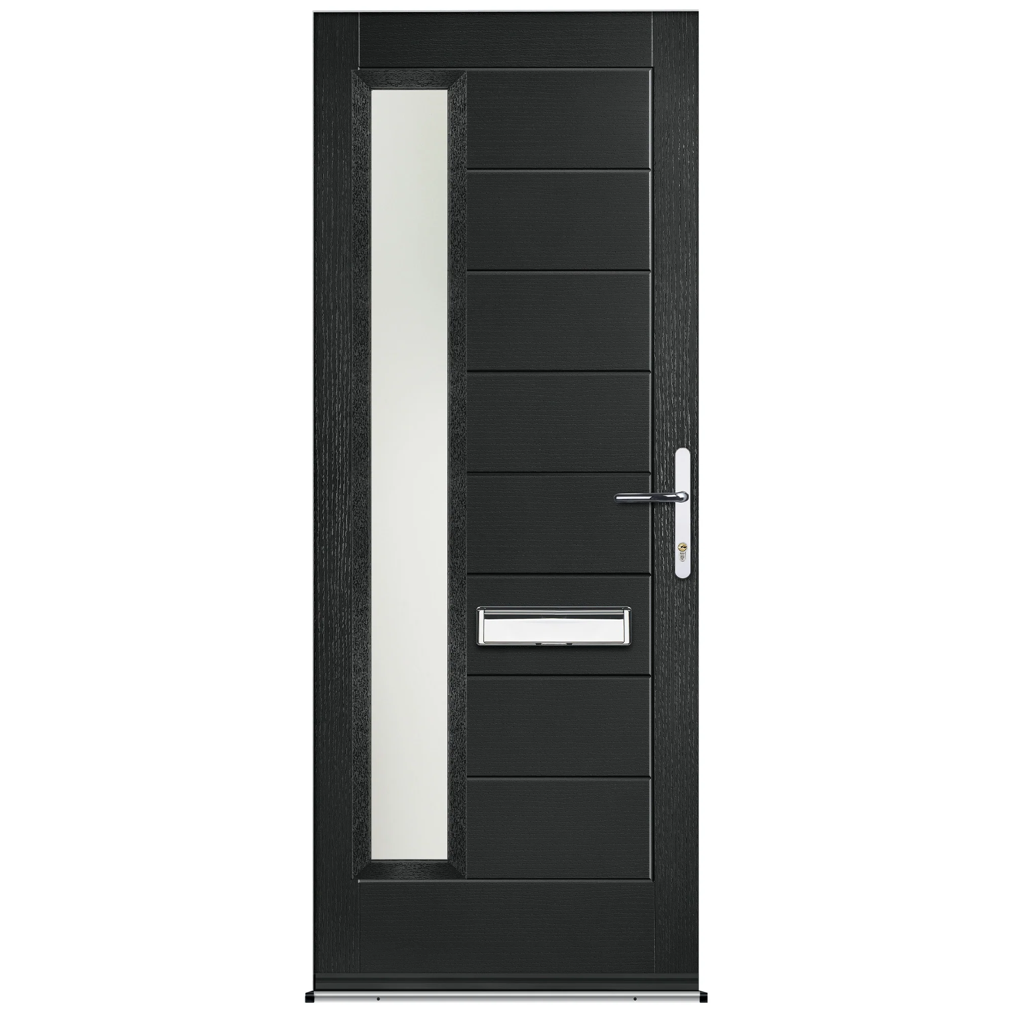 Minera Black Pre-Hung Obscure Satin Glass Composite Front Door Set - Image 6