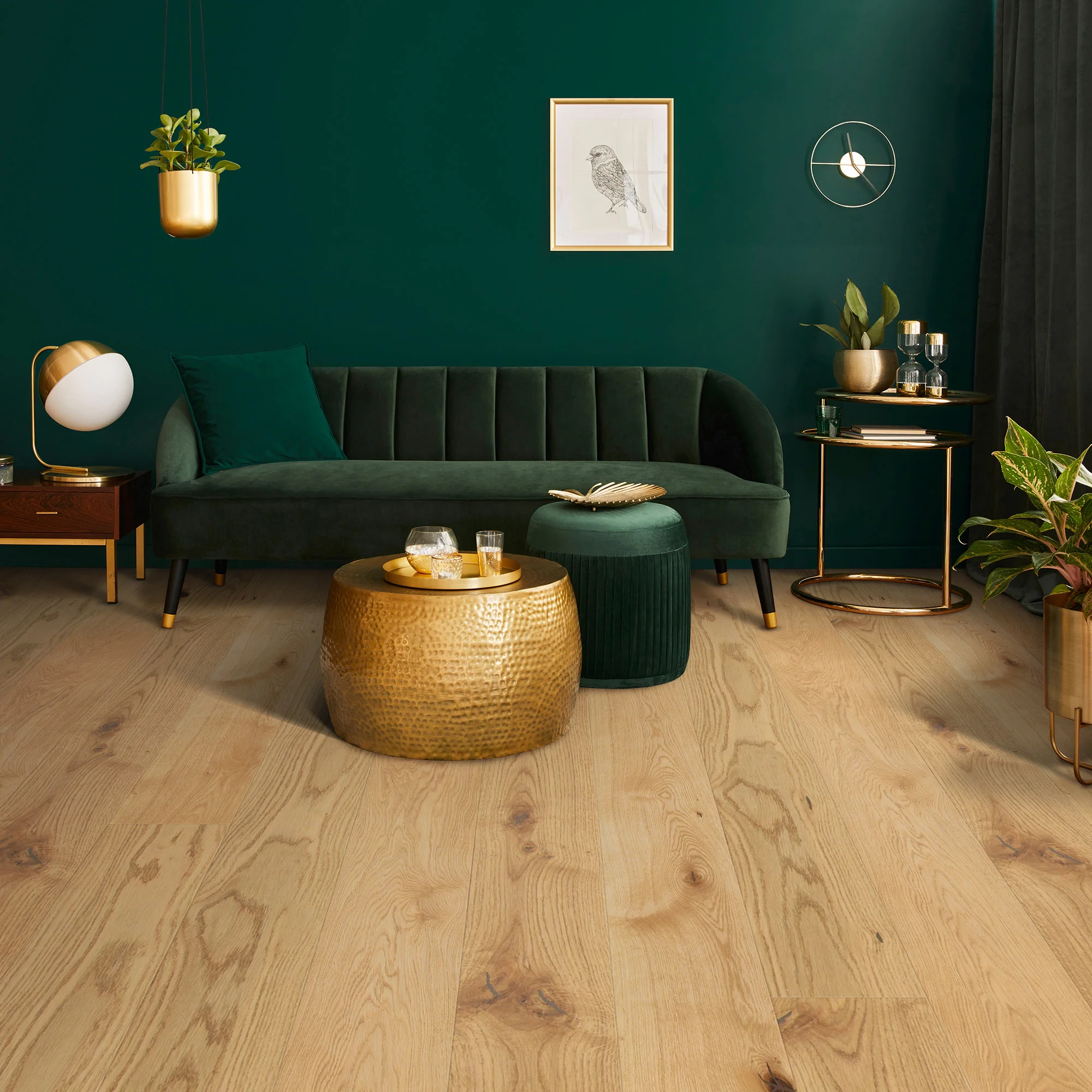 Natural Oak - 14mm Light Brushed 5G Click Engineered Real Wood Flooring (EOCL14x234NAT)