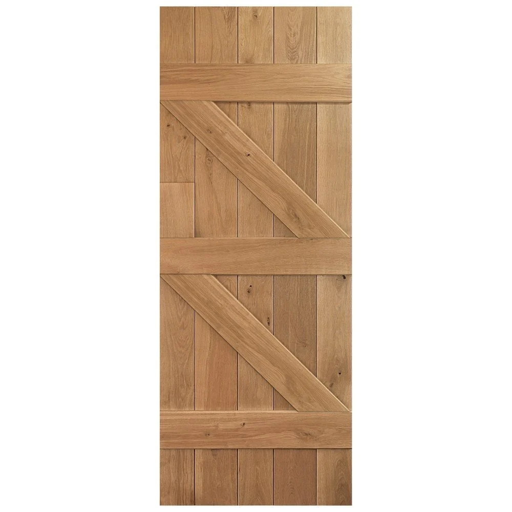 Solid Rustic Oak Grange Unfinished 3 Ledged Door (LDOAKLEDGED) - Image 4