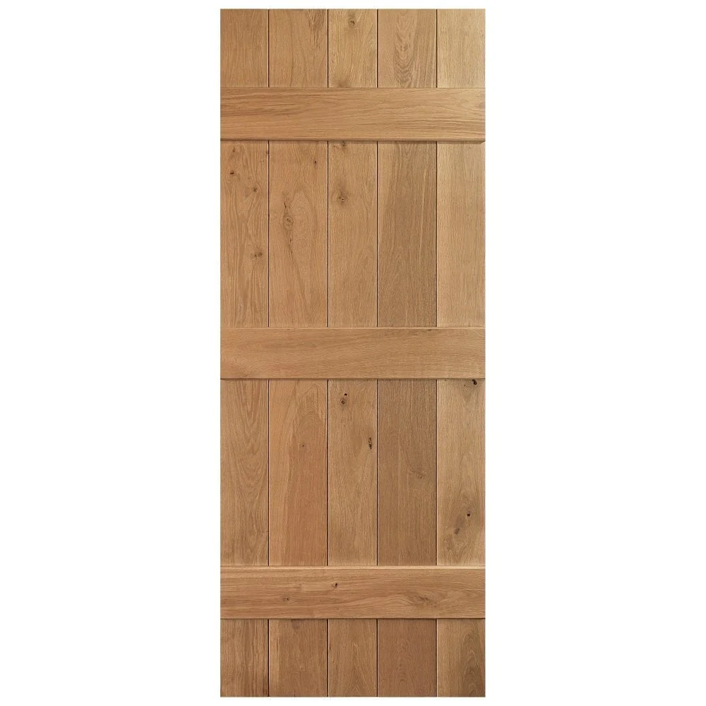 Solid Rustic Oak Grange Unfinished 3 Ledged Door (LDOAKLEDGED) - Image 5